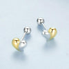 S925 Sterling Silver Heart Earrings Platinum-plated Earrings(BSE1089)
