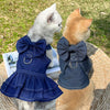 XXXL Denim Pet Harness Skirt with Leash - Cat & Dog