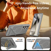 For Samsung Galaxy S23 Ultra 5G Frosted Holder PC Hybrid TPU MagSafe Phone Case(Dark Grey)