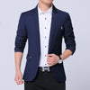 Men Casual Suit Self-cultivation Business Blazer, Size: L(Navy)