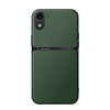 For iPhone XR Litchi Leather Magnetic Full Coverage Shockproof Phone Case(Green)
