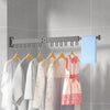 Foldable Invisible Clothes Drying Rack Hole-Free Expandable Corner Metal Convenient Drying Rod For Balcony, Specification: 2 Fold Gray