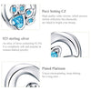 Pet Paw Print Earrings Platinum-plated Love Heart-shaped Girls Earrings, Color:Blue