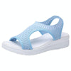 Women Breathable Platform Sandals Flying Woven Wedge Beach Sandals, Size: 40(Light blue)