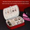 Portable Large Capacity Ring Necklace Jewelry Storage Box(Red)