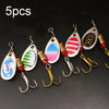 5pcs Roadrunner False Bait Sequins Lure Set, Color Random Delivery
