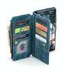 For Samsung Galaxy S22 5G CaseMe C30 Multifunctional Phone Leather Case with Holder & Card Slot & Wallet(Blue)