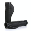 1 Pair AG21 Rubber +  Alloy Lock-Rings Bicycle Flat Handlebar Grip(Black)