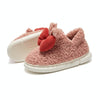 Winter Indoor Thick-Soled Rabbit Ear Bowknot Warm Cotton Slippers, Size: 40-41(Pink)