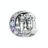 BSC892  925 Sterling Silver Purple Moon Moonlight Castle Diy Beaded Bracelet Accessories