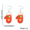 Christmas Element Cartoon Decoration Earrings Shiny Earrings, Spec: Red Gloves