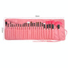 24 PCS Goat Hair Pink Handle Makeup Brush Set with Pink Pouch