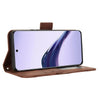 For Realme 13+ 5G Global Skin Feel Calf Texture Card Slots Leather Phone Case(Brown)