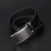COWATHER CZ022 Men Two-Layer Leather Casual Business Automatic Buckle Belt, Length: 115cm(Black)