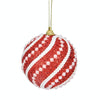 8cm Christmas Ball Christmas Tree Decoration Sequin Pearl Ball Hanging Ornament(Red)