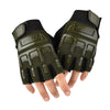 M Outdoor Riding Balance Wheel Skating Military Training Children Half-Finger Gloves(Army Green)