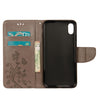 For iPhone XR Embossed Butterfly Pattern Horizontal Flip Leather Case with Card Slot & Holder & Wallet & Lanyard (Grey)