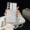 For Samsung Galaxy S25 5G Little Fresh Bow Neck Chain TPU Phone Case(White)