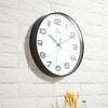 MOVEBEST 12 Inch Living Room Wall Clock Home Plastic Watch, Style: G2001 White Surface Black Frame