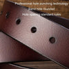 120cm Men Leather Pin Buckle Belt Retro Lacquered CowhideWaist Band(ZK-032 Coffee)