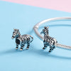 S925 Sterling Silver Cute Zebra Beads DIY Bracelet Necklace Accessories