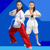 Taekwondo Clothing Child Adult Cotton Men And Women Taekwondo Training Uniforms, Size: 180(Pinoscience Red Pants)