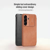 For Samsung Galaxy S25+ 5G NILLKIN QIN Series Pro Sliding Camera Cover Design Leather Phone Case(Brown)