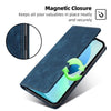 For Samsung Galaxy S25 5G RFID Anti-theft Brush Magnetic Leather Phone Case(Blue)