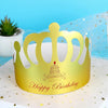 50 PCS Crown Birthday Hat Children Adult Birthday Party Cartoon Decoration Paper Hat(Gold Card)