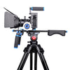 YELANGU D222 Dual Handles Camera Shoulder Mount + Camera Cage Stabilizer Kit with Matte Box + Follow Focus for DSLR Camera / Video Camera