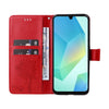 For Samsung Galaxy A26 5G Global Tree & Cat Embossed Pattern Flip Leather Phone Case(Red)