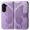 For Asus Zenfone 10 Butterfly Love Flower Embossed Leather Phone Case(Lavender)
