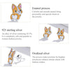 S925 Sterling Silver Cute Corgi Ear Studs Women Earrings