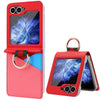 For Samsung Galaxy Z Flip6 VIETAO Metal Ring Card Slot PU Phone Case(Red Pink)