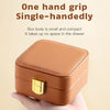 Portable Earrings Necklace Jewelry Box Chemical Storage Case PU Leather With Mirror(Brown)