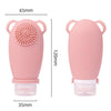 100ml Travel Cleaning Lotion Dispenser Bottle With Washing Brush Cosmetic Shampoo Storage Bottle(Pink)