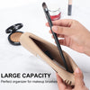 Travel Makeup Brush Holder Silicone Cosmetic Brush Organizer Bag Storage Box With Lanyard(Beige)