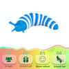 2 PCS Creepy Caterpillar Decompression Toy(Blue White)