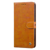 For Xiaomi Redmi Note 9 Business Style Oil Wax Texture Horizontal Flip Leather Case with Holder & Card Slots & Wallet(Orange Yellow)