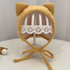 MZ9853 Baby Cartoon Animal Ears Shape Skullcap Cotton Keep Warm and Windproof Hat, Size: Suitable for 0-12 Months, Style:Double Ears(Yellow)