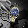 Ochstin 5019B Multifunctional Waterproof Stainless Steel Strap Quartz Watch(Gold+Black+Red)