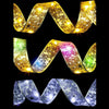 10m 100LEDs USB+Remote LED Christmas Tree Decoration Bronzing Ribbon Lights(Silver-White Light)