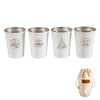 4 PCS / Set Outdoor Picnic Stainless Steel Cup With Storage Bag (White)