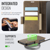 For iPhone 12 / 12 Pro AutSpace A11 Side Buckle MagSafe Magnetic RFID Phone Leather Case(Coffee)