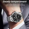 OLEVS 9946 Men Diamond Roman Scale Waterproof Quartz Watch(Black + Silver)