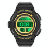 SANDA 2106 LED Digital Display Luminous Alarm Clock Men Outdoor Sports Electronic Watch(Black Gold)