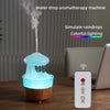 V50 Desktop Colorful Night Light Humidifier Wood Grain Water Drop Aroma Diffuser, Spec: US Plug(Green)