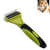 Pet Grooming Comb, Double-Sided Dematting Tool for Cats & Dogs (Green)