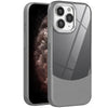 For iPhone 11 Pro Max Litchi Texture TPU Hybrid Acrylic Phone Case(Grey)