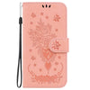 For Realme 13+ Global Butterfly Rose Embossed Leather Phone Case(Pink)